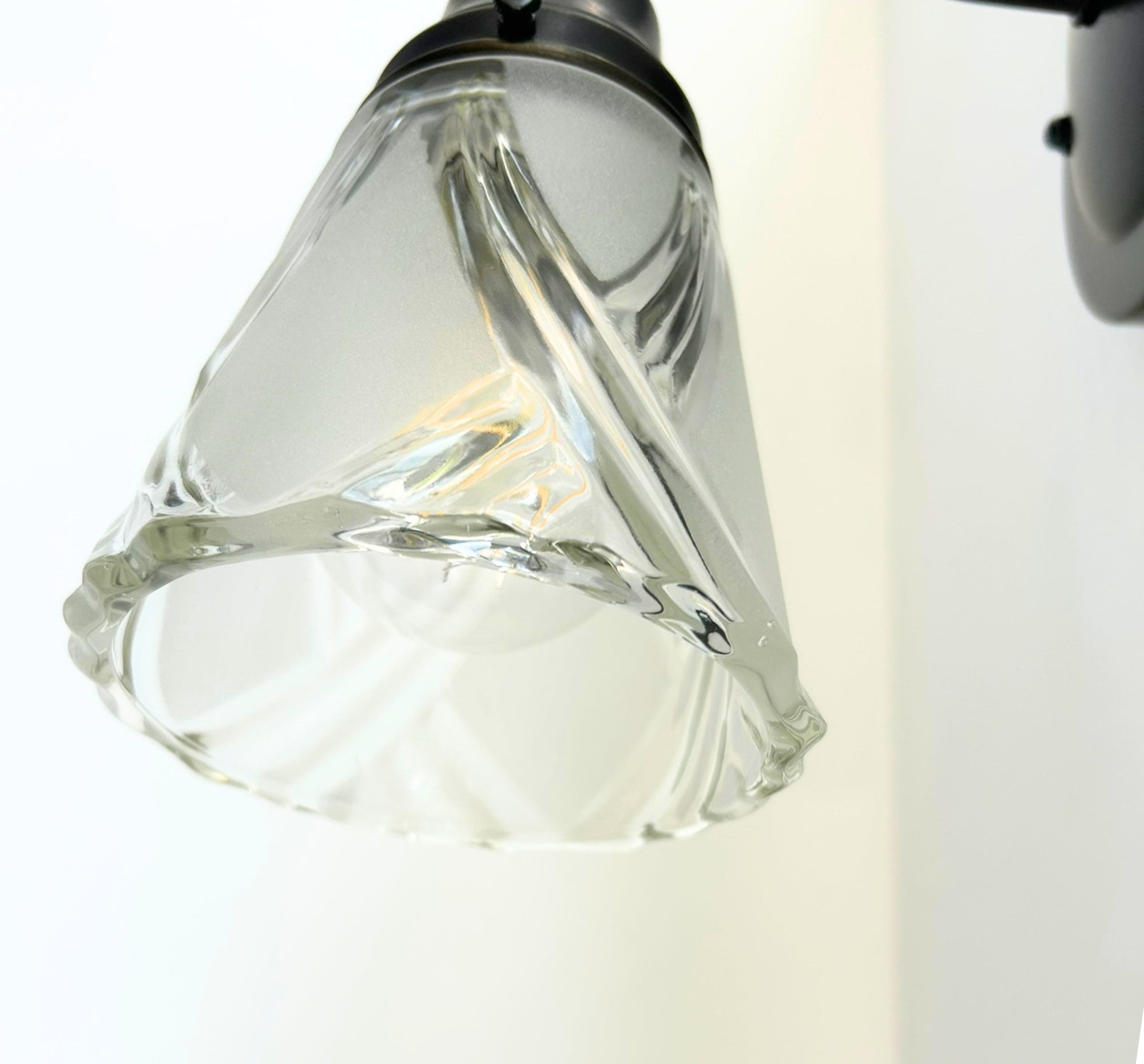 Frost and Clear Crossed Glass Wall Sconce