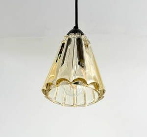 Amber Faceted Tapered Glass Pendant Light - The Lamp Goods