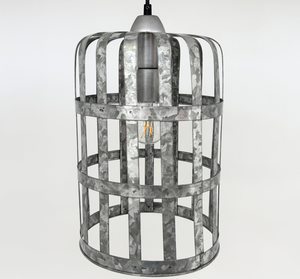 Galvanized Farmstead Cage Pendant Light