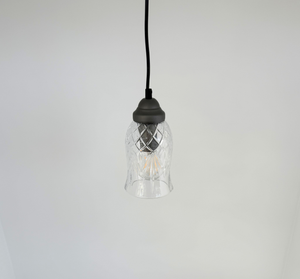 Heavy Leaded Glass Diamond Clear Flare Pendant