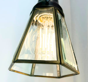 Clear Glass and Brass Wall Sconce
