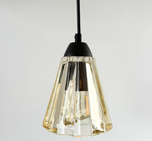 Amber Faceted Tapered Glass Pendant Light - The Lamp Goods