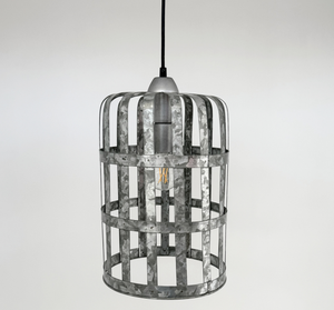 Galvanized Farmstead Cage Pendant Light