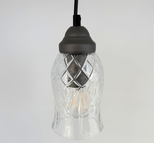 Heavy Leaded Glass Diamond Clear Flare Pendant
