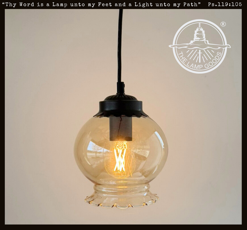 Amber Scalloped Globe Pendant Light - The Lamp Goods