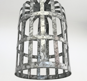 Galvanized Farmstead Cage Pendant Light