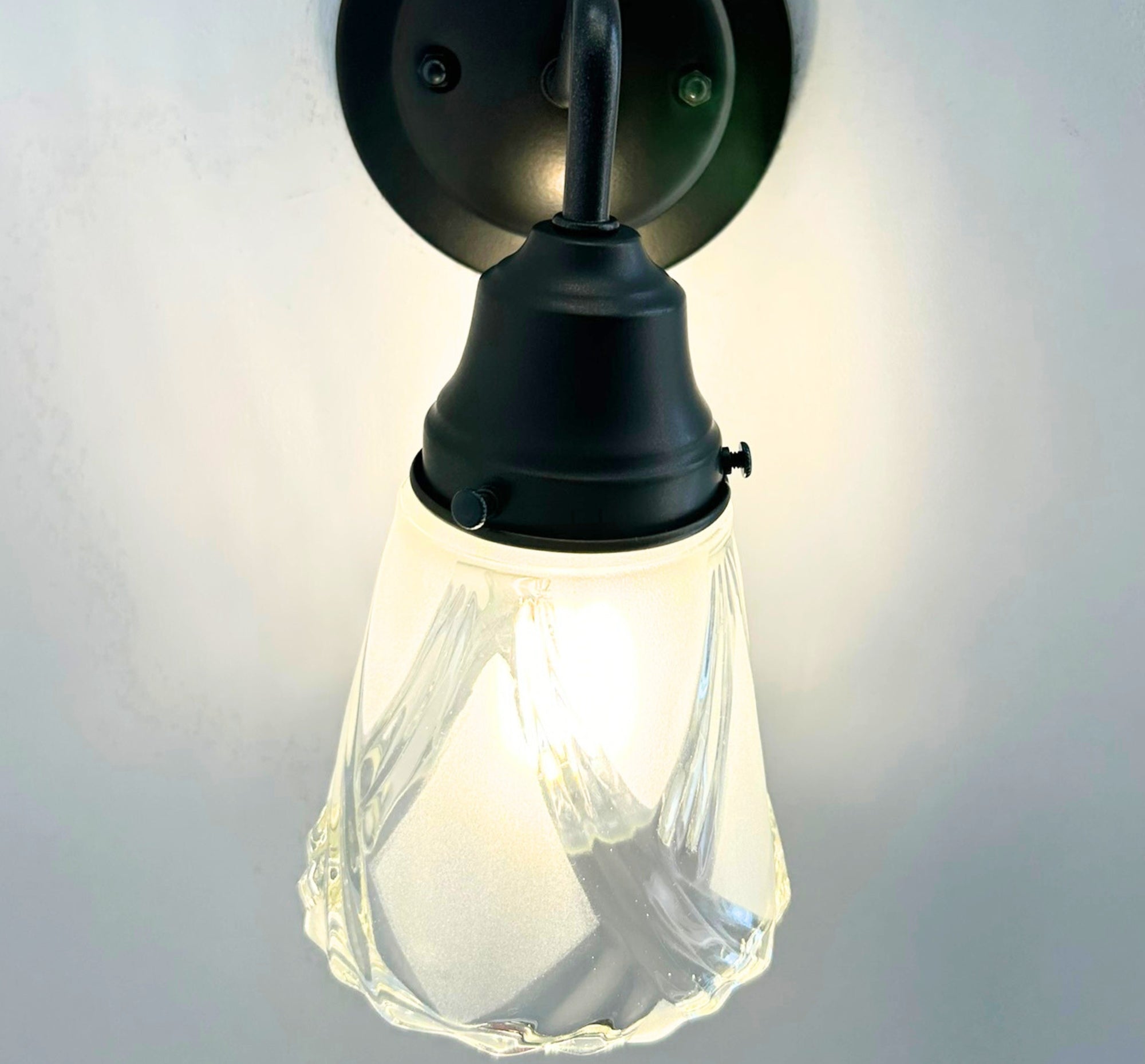 Frost and Clear Crossed Glass Wall Sconce