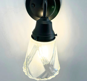 Frost and Clear Crossed Glass Wall Sconce