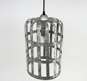 Galvanized Farmstead Cage Pendant Light