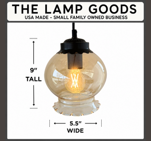Amber Scalloped Globe Pendant Light - The Lamp Goods
