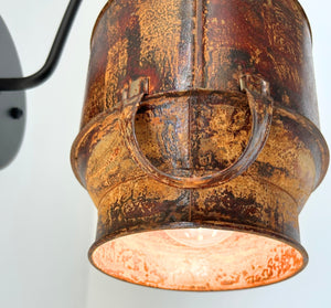 Rustic Weathered Milk Can Farmhouse Wall Sconce