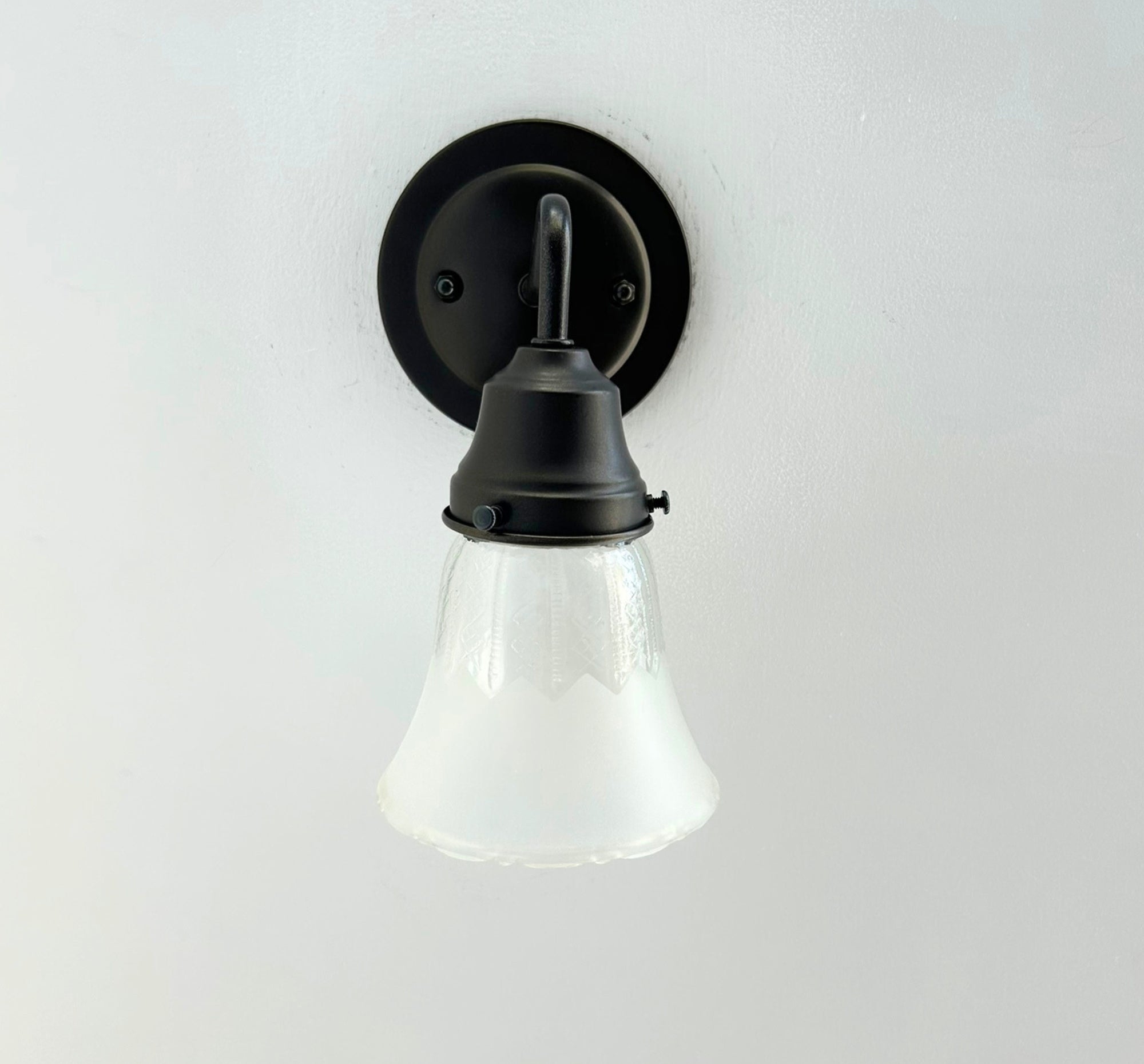 Delicate Frost and Clear Square/Cross Glass Wall Sconce