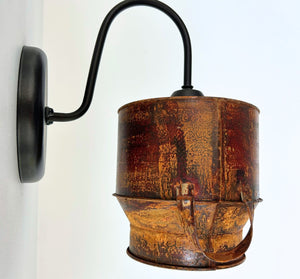 Rustic Weathered Milk Can Farmhouse Wall Sconce