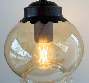 Amber Scalloped Globe Pendant Light - The Lamp Goods