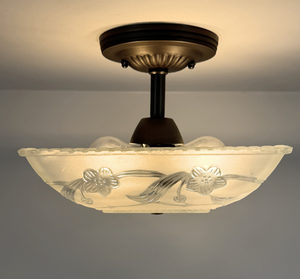 USA-made antique ceiling light, handcrafted in Loris, SC