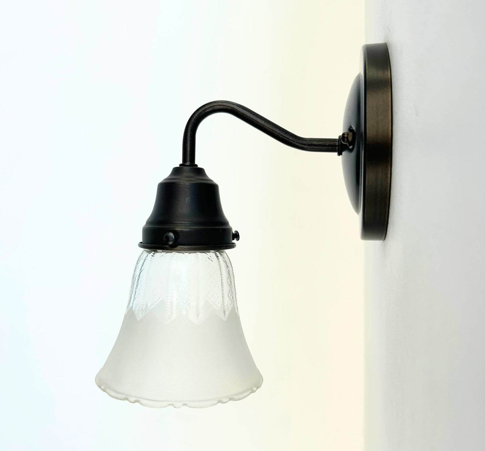 Delicate Frost and Clear Square/Cross Glass Wall Sconce/Pendant Light - The Lamp Goods