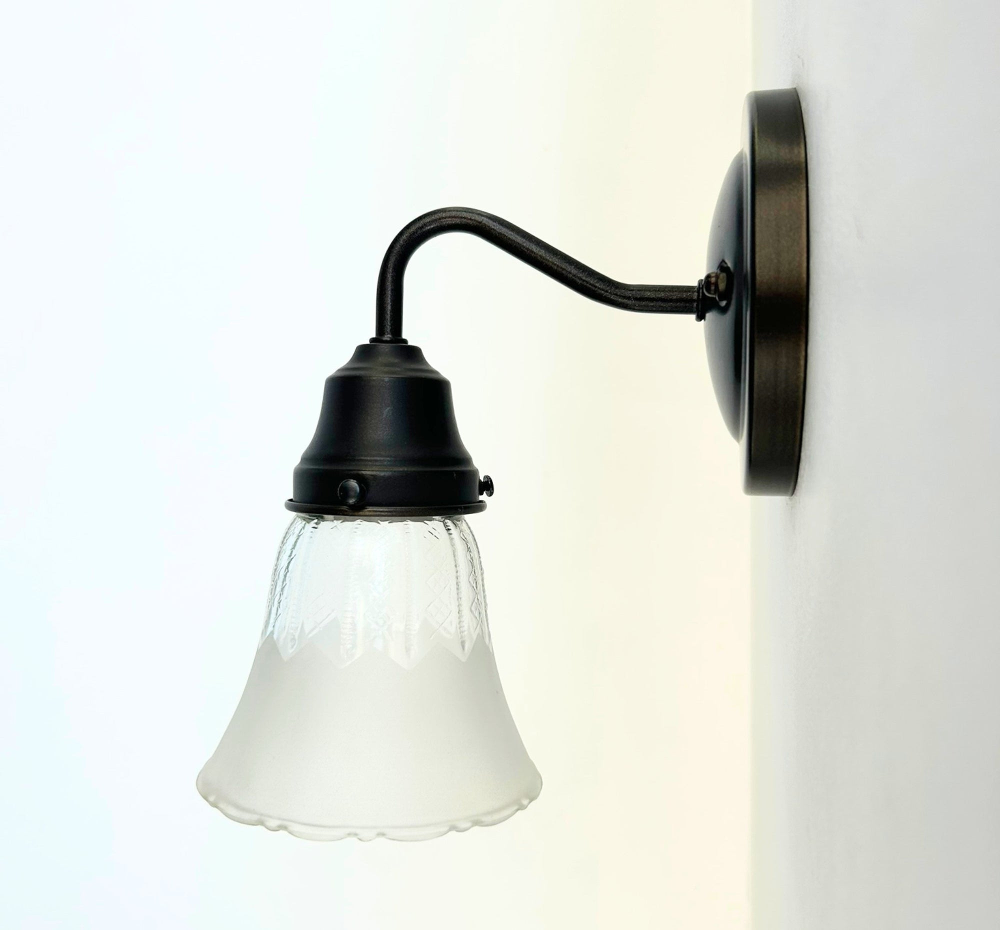 Delicate Frost and Clear Square/Cross Glass Wall Sconce