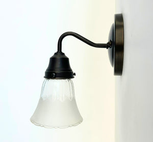 Delicate Frost and Clear Square/Cross Glass Wall Sconce