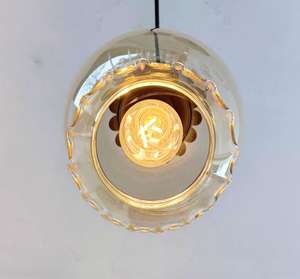 Amber Scalloped Globe Pendant Light - The Lamp Goods