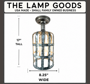 Galvanized Farmstead Cage Ceiling Light