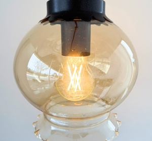 Amber Scalloped Globe Pendant Light - The Lamp Goods