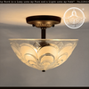 Vintage Art Deco Scallop Rib Ceiling Light | The Lamp Goods
