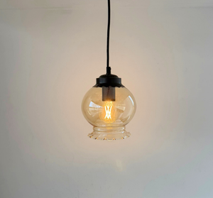 Amber Scalloped Globe Pendant Light - The Lamp Goods