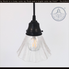 Vintage Etched Wildflower Bell Glass Pendant
