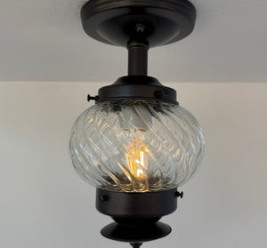 Vintage Twisted Glass Lantern Ceiling Light
