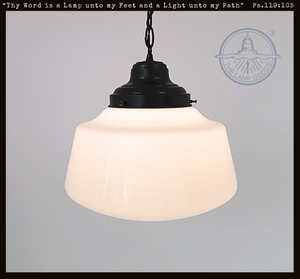Salvaged Vintage Large Schoolhouse Globe Pendant