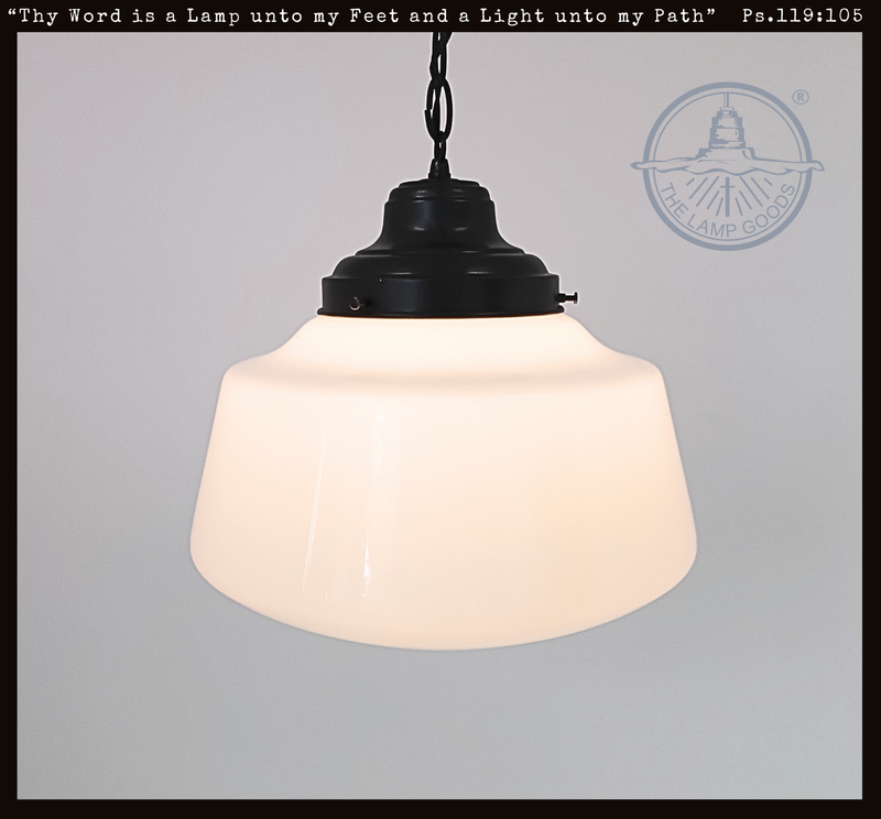 Salvaged Vintage Large Schoolhouse Globe Pendant