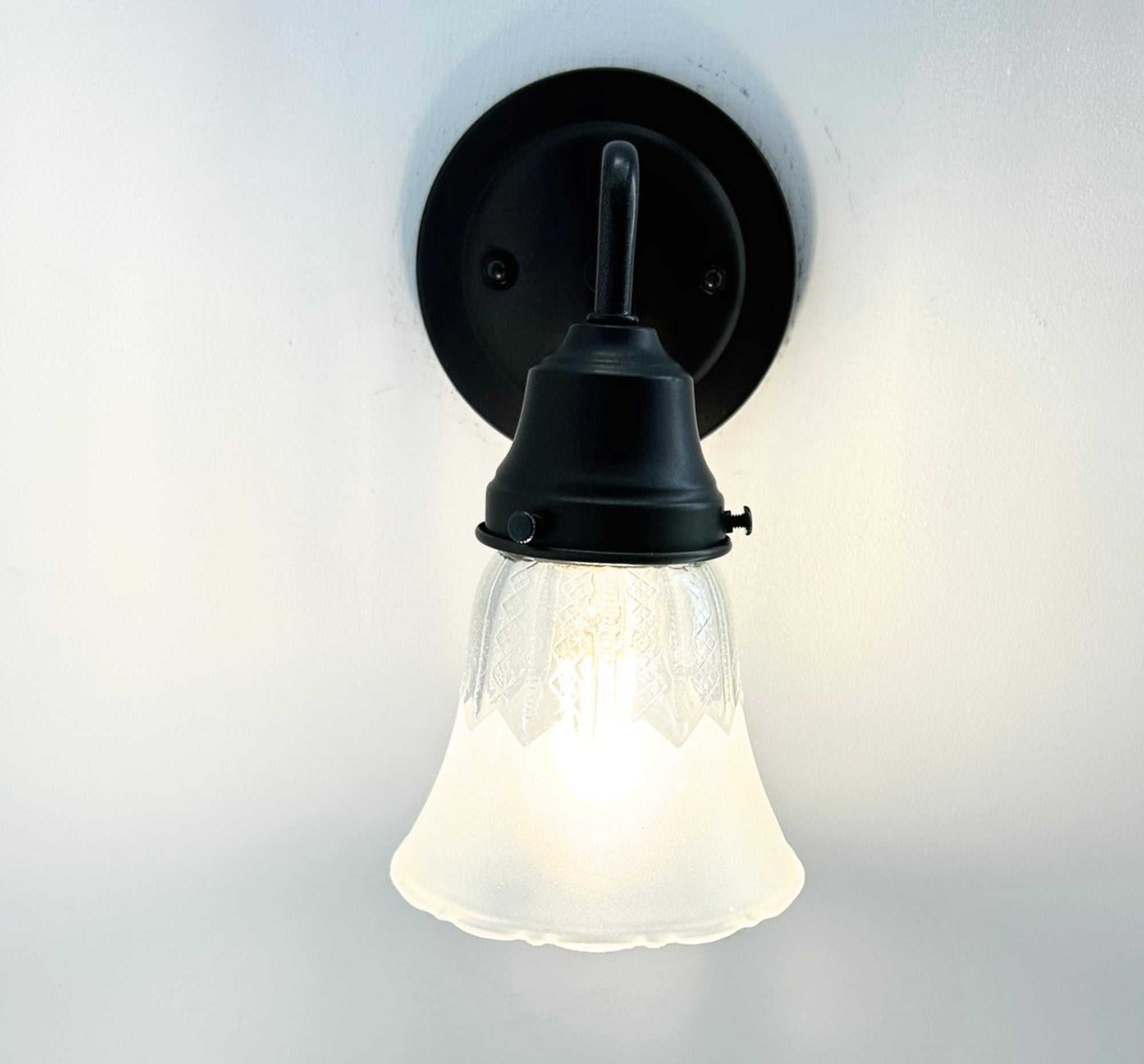 Delicate Frost and Clear Square/Cross Glass Wall Sconce