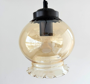 Amber Scalloped Globe Pendant Light - The Lamp Goods