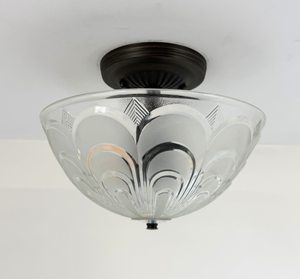 Art deco ceiling light, handcrafted in the USA