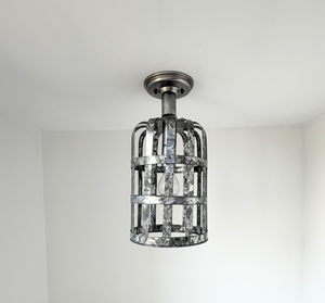 Galvanized Farmstead Cage Ceiling Light
