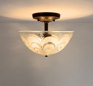USA-made art deco ceiling light, handcrafted in Loris, SC