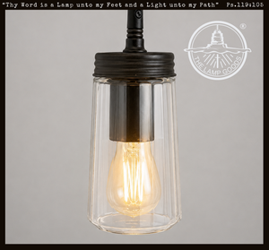 Heavy Simple Clear Faint Holophane Pendant
