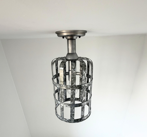 Galvanized Farmstead Cage Ceiling Light