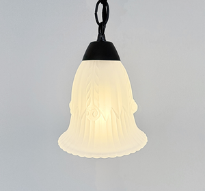 Vintage Embossed Tulip Frosted Pendant