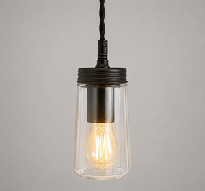 Heavy Simple Clear Faint Holophane Pendant