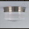Clear Rib Milk Glass Retro Drum Ceiling Light