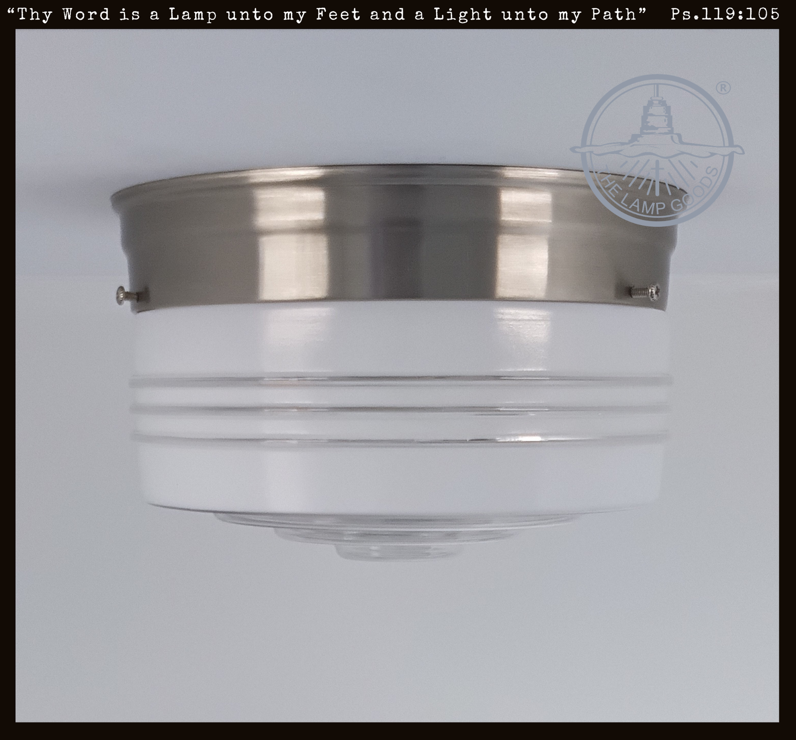 Clear Rib Milk Glass Retro Drum Ceiling Light