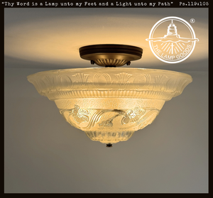 Art Deco Tiered Floral Swirl Vintage Ceiling Light | The Lamp Goods