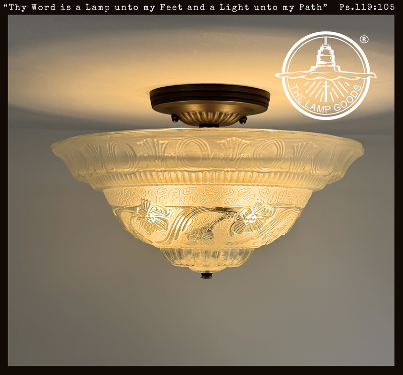 Art Deco Tiered Floral Swirl Vintage Ceiling Light | The Lamp Goods