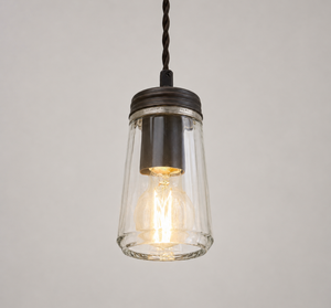Heavy Simple Clear Faint Holophane Pendant