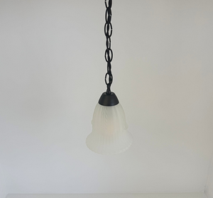 Vintage Embossed Tulip Frosted Pendant