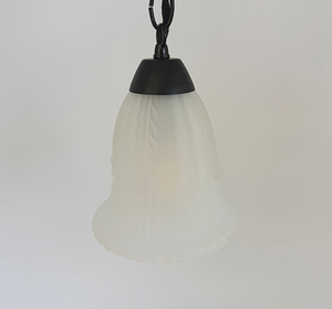 Vintage Embossed Tulip Frosted Pendant