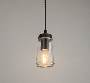Heavy Simple Clear Faint Holophane Pendant