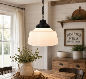 Salvaged Vintage Large Schoolhouse Globe Pendant