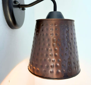 Rustic Hammered Copper Wall Sconce - The Lamp Goods